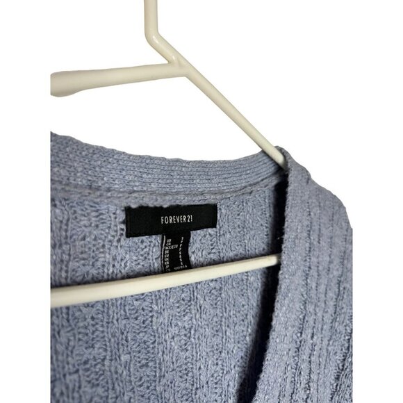 Forever 21 Knit Button Front Cardigan Sweater Blue S - Picture 2 of 4